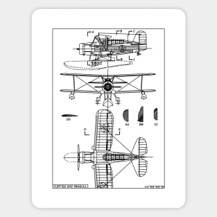 Curtiss SOC Seagull WW2 Sea Plane Biplane Blueprint Diagrams Gift Magnet